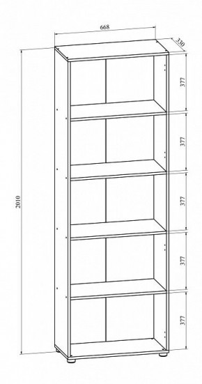 Стеллаж комбинированный Офис ОФ-301К (открытый) в Приобье - priobie.mebel24.online | фото 2