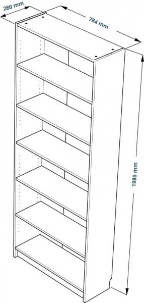 Стеллаж Варма 80, высокий с шестью полками, цвет белый в Приобье - priobie.mebel24.online | фото 3