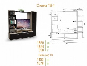 Стенка для гостиной ТВ-1 в Приобье - priobie.mebel24.online | фото 2