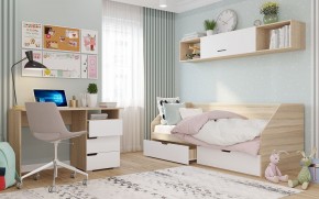 Стол 1200/3 ящика АНТАЛИЯ (Сонома/Белый софт) в Приобье - priobie.mebel24.online | фото 2