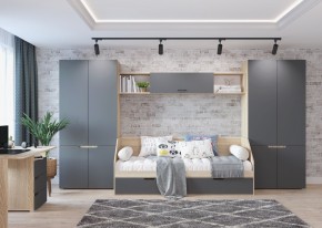 Стол 1200/3 ящика АНТАЛИЯ (Сонома/Графит софт) в Приобье - priobie.mebel24.online | фото 2
