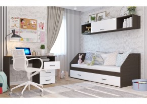 Стол 1200/3 ящика НЕНСИ (Венге/Белый глянец) в Приобье - priobie.mebel24.online | фото 2