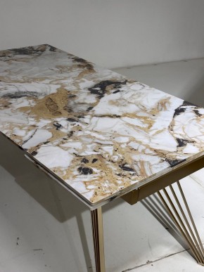 Стол ACERRA NEW 160 GLOSS GRAND JADE SOLID CERAMIC/ каркас цвета шампань, ®DISAUR в Приобье - priobie.mebel24.online | фото 5