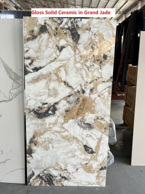 Стол ACERRA NEW 160 GLOSS GRAND JADE SOLID CERAMIC/ каркас цвета шампань, ®DISAUR в Приобье - priobie.mebel24.online | фото 6