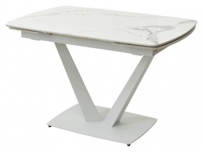 Стол ALATRI 120 GLOSS STATUARIO WHITE SOLID CERAMIC / WHITE, ®DISAUR в Приобье - priobie.mebel24.online | фото 1