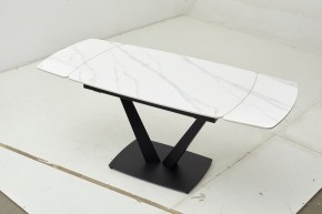 Стол ALATRI 120 MATT WHITE MARBLE SOLID CERAMIC / BLACK, ®DISAUR в Приобье - priobie.mebel24.online | фото 1