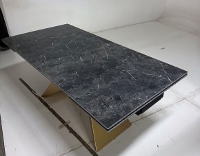 Стол ALES 180 BLACK GRAVE SOLID CERAMIC, керамика / бронзовый, ®DISAUR в Приобье - priobie.mebel24.online | фото 5