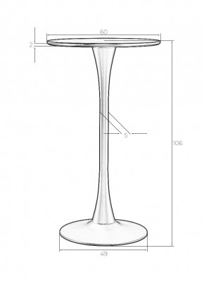 Стол барный MIA BAR, черная столешница, черное основание в Приобье - priobie.mebel24.online | фото 6