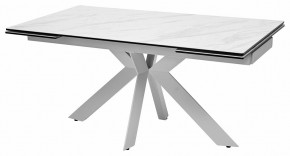 Стол BELLUNO 160 MARBLES KL-99 Белый мрамор матовый, итальянская керамика/ белый каркас, ®DISAUR в Приобье - priobie.mebel24.online | фото 2