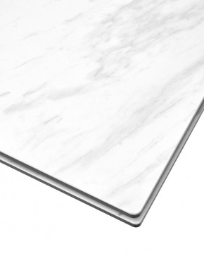 Стол BELLUNO 160 MARBLES KL-99 Белый мрамор матовый, итальянская керамика/ белый каркас, ®DISAUR в Приобье - priobie.mebel24.online | фото 4