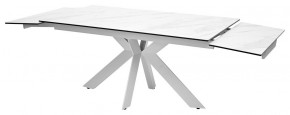 Стол BELLUNO 160 MARBLES KL-99 Белый мрамор матовый, итальянская керамика/ белый каркас, ®DISAUR в Приобье - priobie.mebel24.online | фото 7