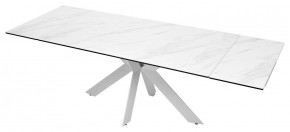 Стол BELLUNO 160 MARBLES KL-99 Белый мрамор матовый, итальянская керамика/ белый каркас, ®DISAUR в Приобье - priobie.mebel24.online | фото 8