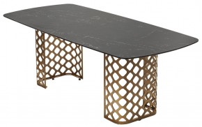 Стол CHIAVARI 220 KL-116 Черный мрамор матовый, итальянская керамика / бронзовый, ®DISAUR в Приобье - priobie.mebel24.online | фото 7