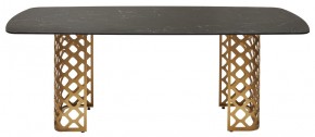Стол CHIAVARI 220 KL-116 Черный мрамор матовый, итальянская керамика / бронзовый, ®DISAUR в Приобье - priobie.mebel24.online | фото 8