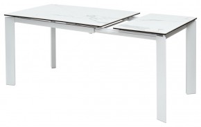 Стол CORNER 120 HIGH GLOSS STATUARIO керамика, стекло/ белый каркас, ®DISAUR в Приобье - priobie.mebel24.online | фото 4
