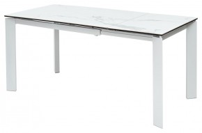 Стол CORNER 120 HIGH GLOSS STATUARIO керамика, стекло/ белый каркас, ®DISAUR в Приобье - priobie.mebel24.online | фото 5