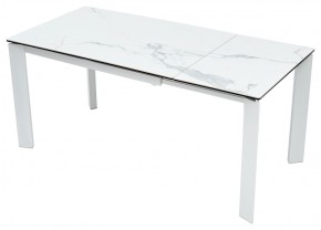 Стол CORNER 120 HIGH GLOSS STATUARIO керамика, стекло/ белый каркас, ®DISAUR в Приобье - priobie.mebel24.online | фото 6