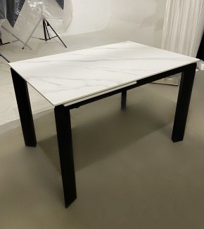 Стол CORNER 120 MATT WHITE MARBLE SOLID CERAMIC / BLACK, ®DISAUR в Приобье - priobie.mebel24.online | фото 2