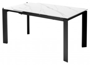 Стол CORNER 120 MATT WHITE MARBLE SOLID CERAMIC / BLACK, ®DISAUR в Приобье - priobie.mebel24.online | фото 4