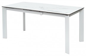 Стол CORNER 120 MATTE STATUARIO Белый мрамор матовый керамика, стекло/ белый каркас, ®DISAUR в Приобье - priobie.mebel24.online | фото 1