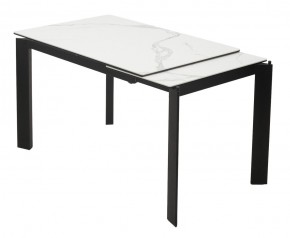 Стол CORNER 120 MATTE STATUARIO Белый мрамор матовый керамика, стекло/ черный каркас, ®DISAUR в Приобье - priobie.mebel24.online | фото 3