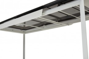 Стол CREMONA 140 HIGH GLOSS STATUARIO Белый мрамор глянцевый, керамика/ белый каркас, ®DISAUR в Приобье - priobie.mebel24.online | фото 2