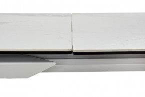 Стол CREMONA 140 HIGH GLOSS STATUARIO Белый мрамор глянцевый, керамика/ белый каркас, ®DISAUR в Приобье - priobie.mebel24.online | фото 3