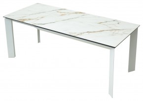 Стол CREMONA 160 KL-188 Контрастный мрамор / белый каркас, ®DISAUR в Приобье - priobie.mebel24.online | фото 2