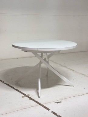 Стол ДАРИО D110 раскладной Белый, стекло/ Белый каркас М-City в Приобье - priobie.mebel24.online | фото 4