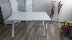 Стол ФИН 140 Белый, стекло/ Белый каркас М-City в Приобье - priobie.mebel24.online | фото 9
