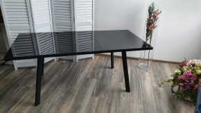 Стол ФИН 140 Черный, стекло/ Черный каркас М-City в Приобье - priobie.mebel24.online | фото 9