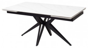 Стол FORIO 160 MATT WHITE MARBLE SOLID CERAMIC / BLACK, ®DISAUR в Приобье - priobie.mebel24.online | фото 1