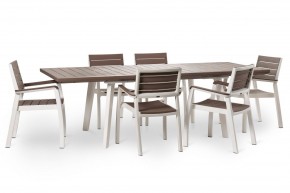 Стол Гармония раздвижной (Harmony Extendable) белый-капучино в Приобье - priobie.mebel24.online | фото 6