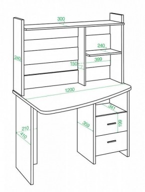 Стол компьютерный Домино Лайт СКЛ-Крл 120+НКЛ-120 в Приобье - priobie.mebel24.online | фото 3