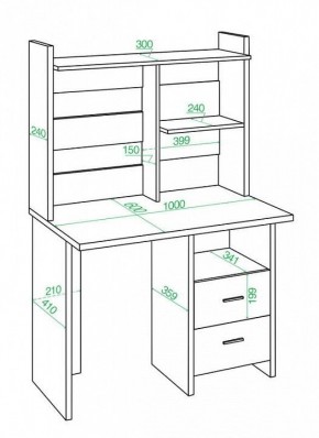 Стол компьютерный Домино Лайт СКЛ-Прям100+НКЛ-100 в Приобье - priobie.mebel24.online | фото 3