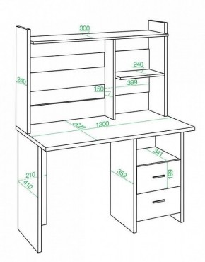 Стол компьютерный Домино Лайт СКЛ-Прям120+НКЛ-120 в Приобье - priobie.mebel24.online | фото 3