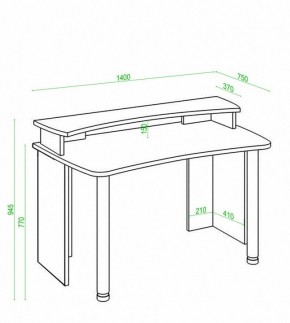 Стол компьютерный Домино Лайт СКЛ-Софт140+НКИЛ140 в Приобье - priobie.mebel24.online | фото 3