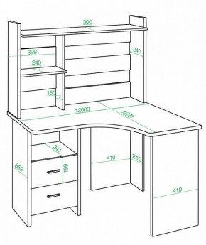 Стол компьютерный Домино Лайт СКЛ-Угл120+НКЛ-120 в Приобье - priobie.mebel24.online | фото 3