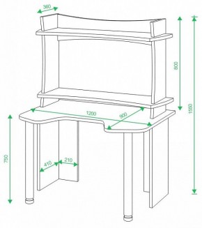 Стол компьютерный Домино lite СКЛ-Игр120 в Приобье - priobie.mebel24.online | фото 2