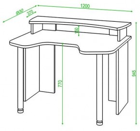 Стол компьютерный Домино Lite СКЛ-Игр120+НКИЛ120 в Приобье - priobie.mebel24.online | фото 2