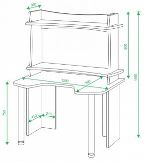 Стол компьютерный Домино Lite СКЛ-Игр120+НКИЛ120ВЛ в Приобье - priobie.mebel24.online | фото 2