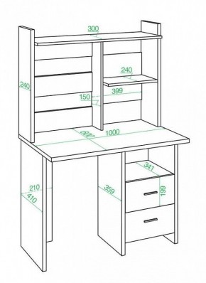 Стол компьютерный Домино Lite СКЛ-Прям100Р+НКЛ-100 в Приобье - priobie.mebel24.online | фото 2
