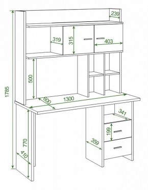 Стол компьютерный Домино Lite СКЛ-Прям130+НКЛХ-130 в Приобье - priobie.mebel24.online | фото 2