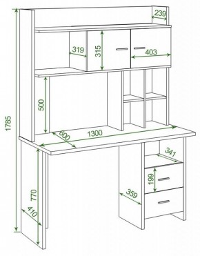 Стол компьютерный Домино Lite СКЛ-Прям130Р+НКЛХ-130 в Приобье - priobie.mebel24.online | фото 2