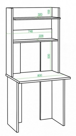 Стол компьютерный Домино Lite СКЛ-Прям80+НКЛХ 80 в Приобье - priobie.mebel24.online | фото 2