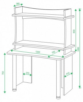 Стол компьютерный Домино Lite СКЛ-Софт120+НКИЛ120 в Приобье - priobie.mebel24.online | фото 3