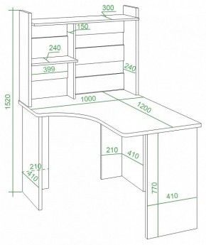 Стол компьютерный Домино Lite СКЛ-Угл120+НКЛ-100 в Приобье - priobie.mebel24.online | фото 2