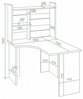 Стол компьютерный Домино Lite СКЛ-Угл120+НКЛ-100 в Приобье - priobie.mebel24.online | фото 3