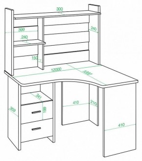 Стол компьютерный Домино Lite СКЛ-Угл120+НКЛХ-120 в Приобье - priobie.mebel24.online | фото 2