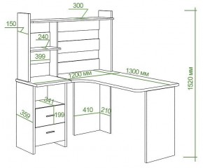 Стол компьютерный Домино Lite СКЛ-Угл130+НКЛ-120 в Приобье - priobie.mebel24.online | фото 2